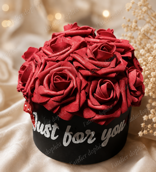 🌹 Boîte de roses décoratives personnalisée