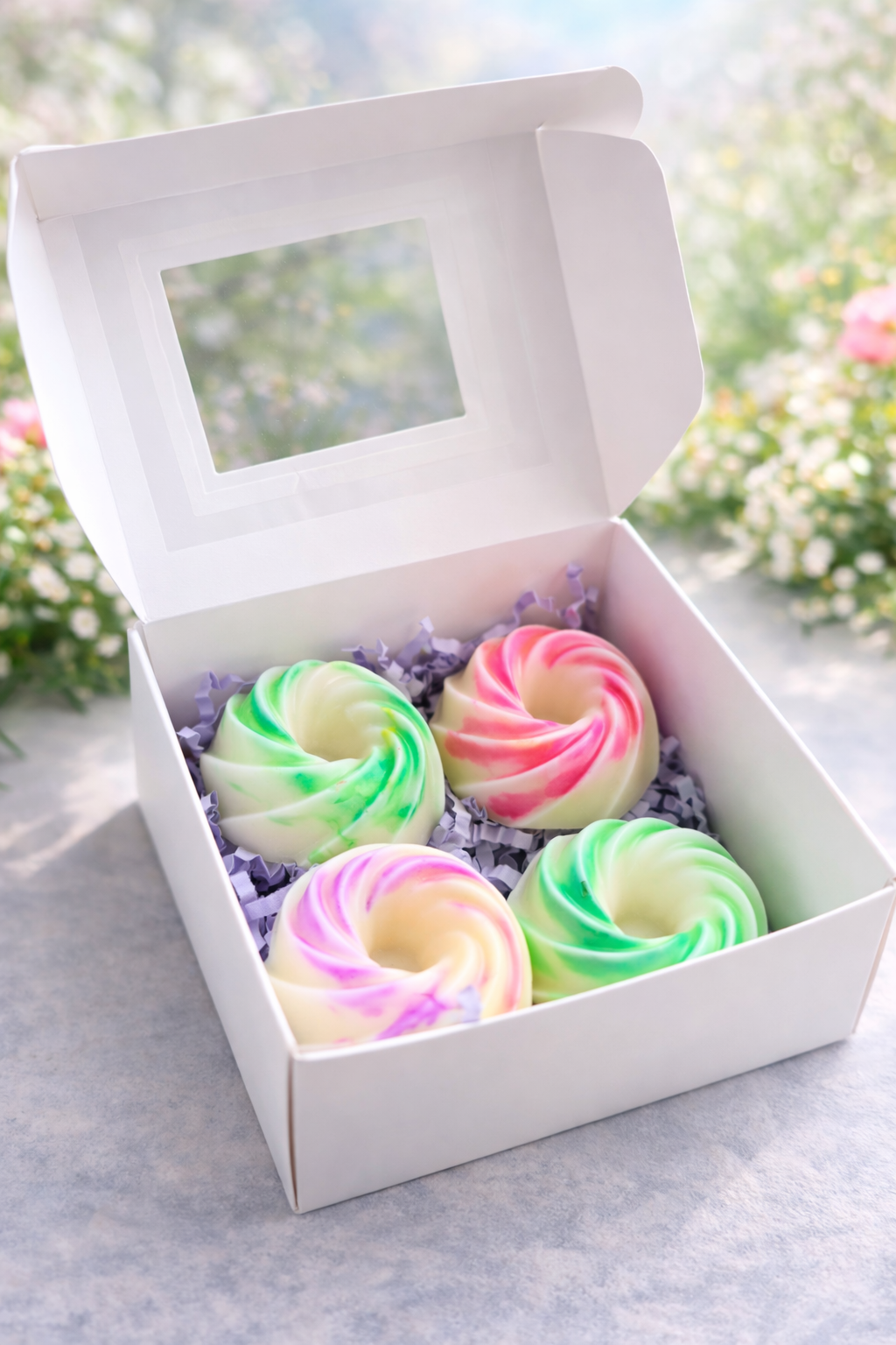 BOX ÉLÉGANCE FLORALE – 4 fondants parfumés