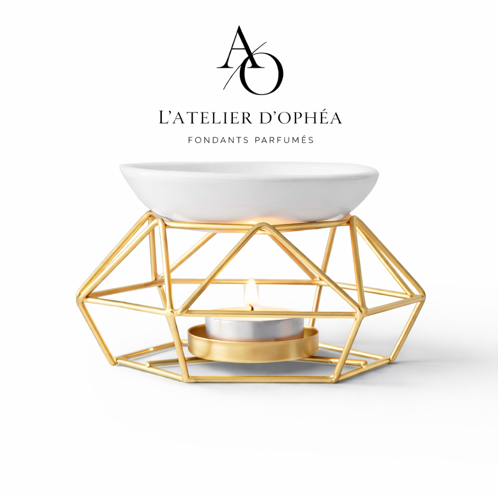 Brûleur géométrique doré